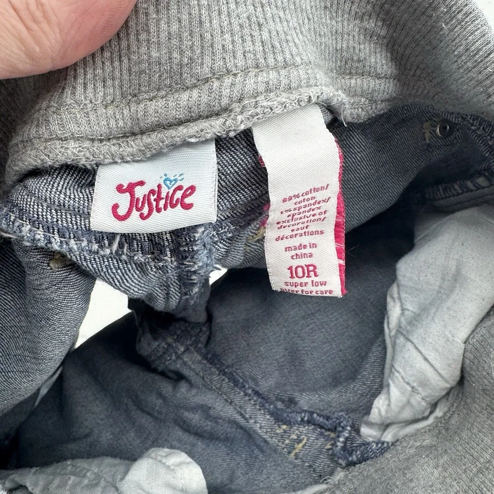 Girls Denim Shorts Lot SO & Justice Blue Casual Distressed Cuffed Stretch Sz 10